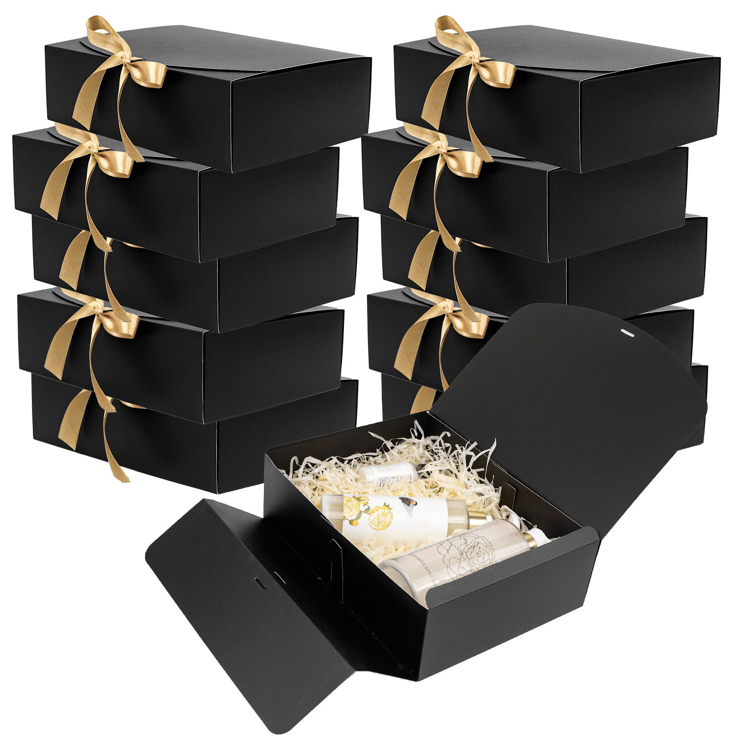 Papercraft Supply Ribbon - 10-pack kraftpapier cadeaudozen met linten voor
