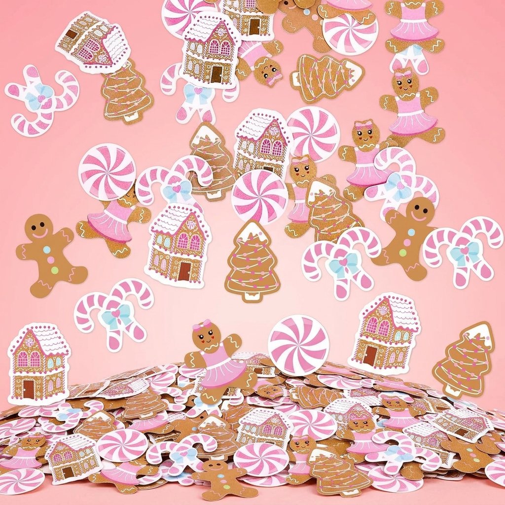 330 stuks roze peperkoek kerst - Papercraft Supply Confetti recensie en prijs